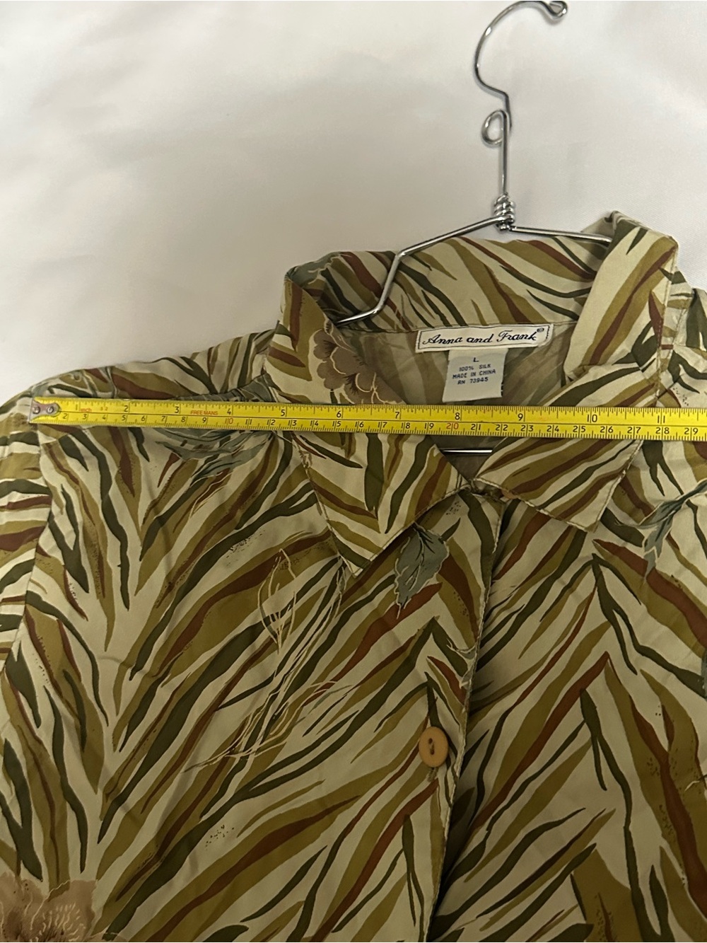 Anna And Frank Olive, Tan and Cream Floral-Print Button blouse - Picture 5 of 15
